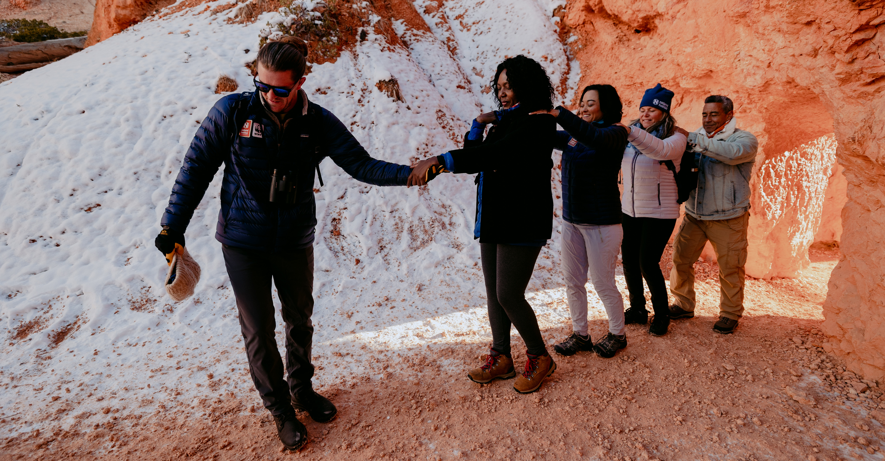 Practicing trust in Bryce Canyon National Park.
