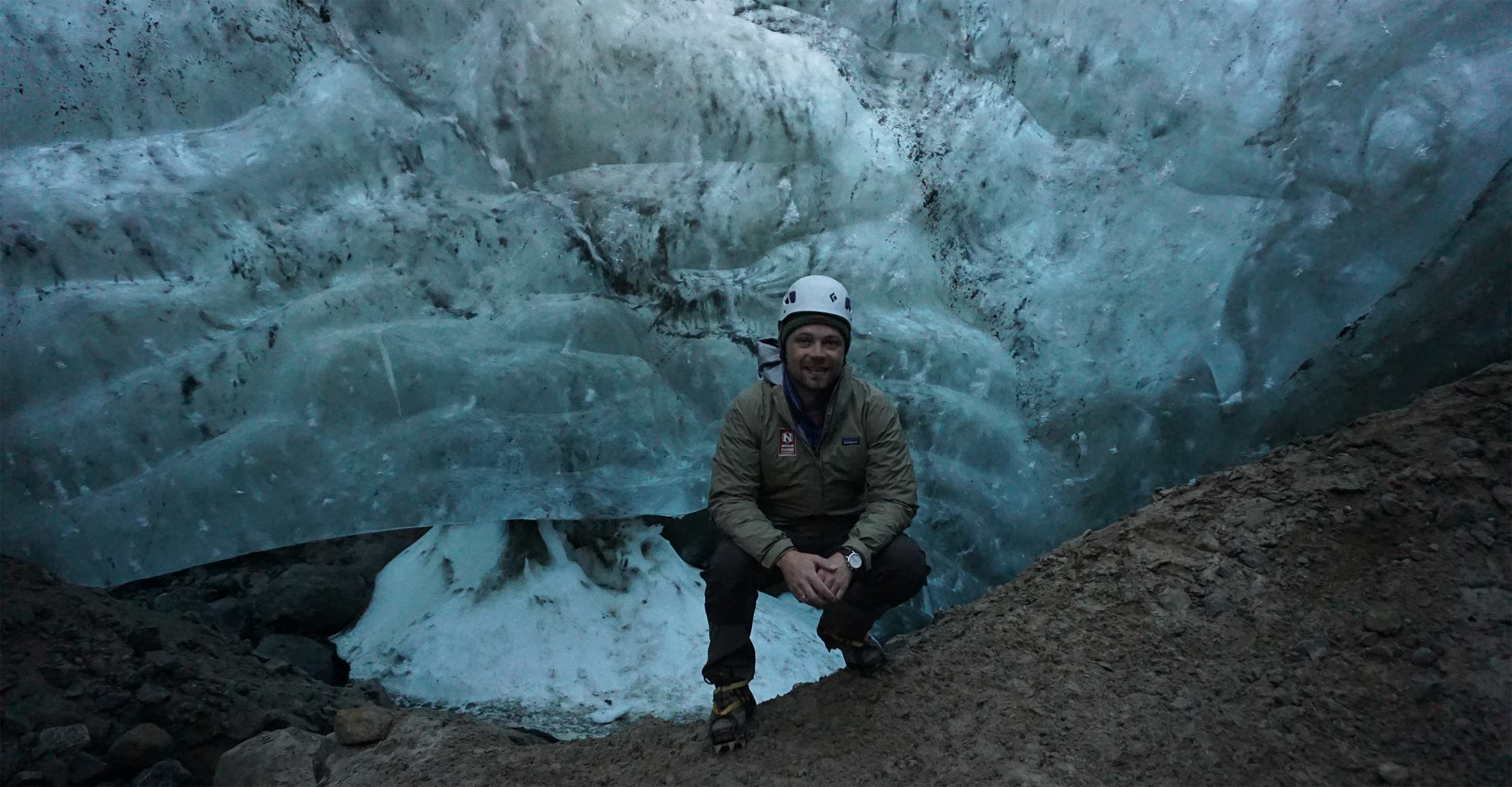 In an ice cave near Kulusuk, Greenland.